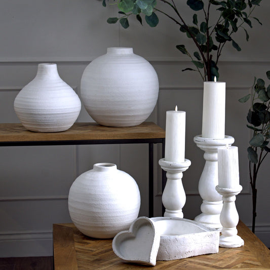 Lola White ceramic vase