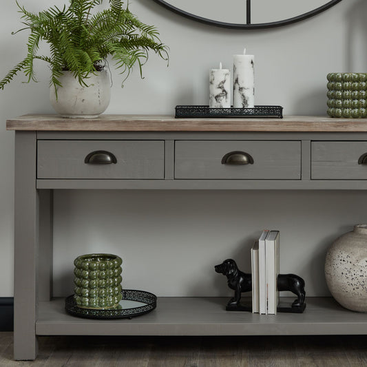 Three draw console table