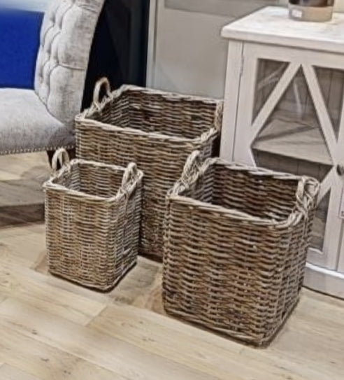 Set of 3 kubu baskets