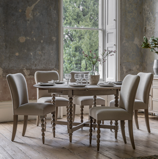 Angela round extending dining table