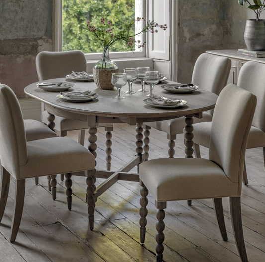 Angela round extending dining table
